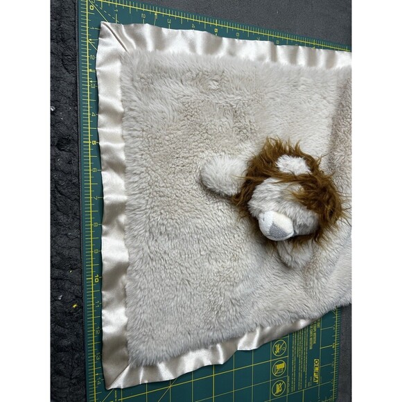 Cloud Island Lovey Security Blanket Lion Head Plush Satin Trim 14 Inch Beige - Picture 4 of 9